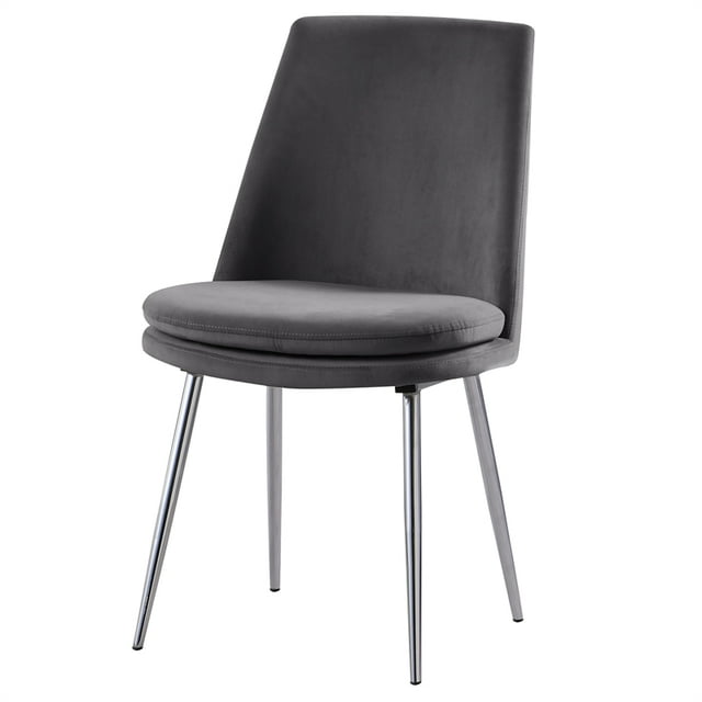 Best Master Chaises Latérales Rembourrées en Velours Gris Sandler (Lot de 2)
