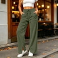 thumbnail image 3 of Ozmmyan Wide Leg Sweatpants for Womens Corduroy Drawstring Elastic Waist Flare Trousers with Pockets Split Hem Fall Winter Casual Solid Color,S-2XL, 3 of 6
