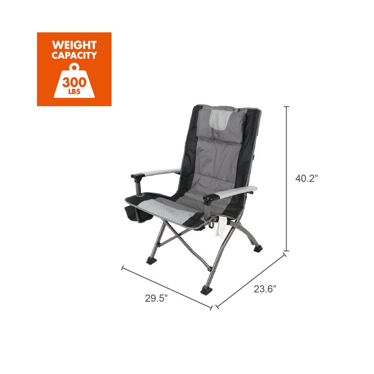 Silla de Campamento de Respaldo Alto Ozark Trail, Negro, Adulto 7
