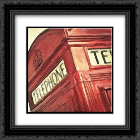 Matt Booth - Travel 9 PHONE BOOTH 2x Matted 20x20 Black Ornate Framed Art Print by Greene, Taylor