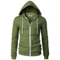 thumbnail image 2 of H2H Mens Casual Slim Fit Long Sleeve Lightweight Zip-up Hoodie With Kanga Pocket (CMOHOL048), 2 of 6