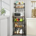 thumbnail image 2 of 6-Tier Coffee Stand Station - Tall Bakers Rack with Drawer & 6 Hooks, Coffee Bar Station Bar Organizer Cabinet for Kitchen,11.81" D x 18.9 W x 56.7 H, Rustic Brown, 2 of 5