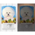 thumbnail image 2 of Caroline's Treasures SS4160CNL Bichon Frise in Summer Flowers Ceramic Night Light, 6x4x3", multicolor, 2 of 2