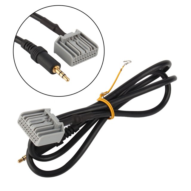 Gupbes AUX Gray Terminal Cable, 3.5mm AUX In Audio Adapter For Phone For MP3 For GPS Replacement For 2006-2013