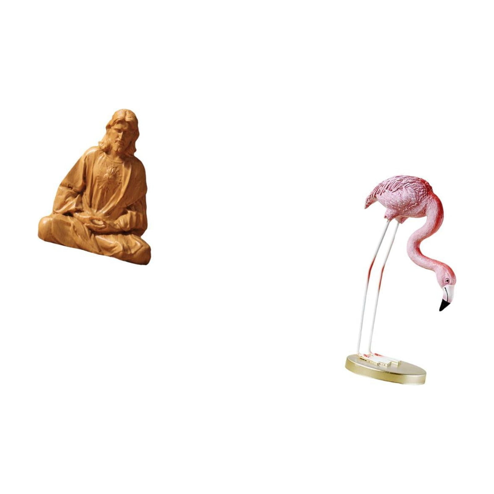Heart of Jesus Statue Flamingo Resin Sculpture Catholic Figurine Artwork Modern Art for Home Garden Office