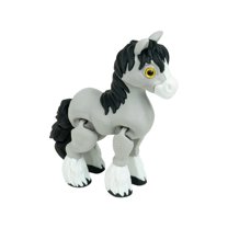 4.84 inch 3D Printed Horse Models Movable Legs Flexible Joint Animal Figurines Stress Relief Fidget restlessness Surprise Fantasy Gifts (H,Gray)