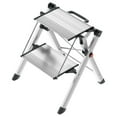 thumbnail image 1 of Open Box Hailo Folding 2 Step Non-Slip Stool for Home and Kitchen, MK80, Silver, 1 of 12