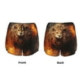 thumbnail image 3 of Pofeuu Cool Fire Lion Print Women's Athletic Shorts Running Workout Shorts Tummy Control Quick Dry Gym Shorts with Pockets Double layer sports shorts-X-Large, 3 of 7