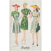 Simplicity Vintage Hardcover Notebook, 1940s Vintage Fashion, 5.75" x 8.75"