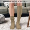 thumbnail image 3 of 1Pair Slouch Socks Women Knit Knee High Boot Long Sock Cotton Tube Scrunch Sock for Women, 3 of 7