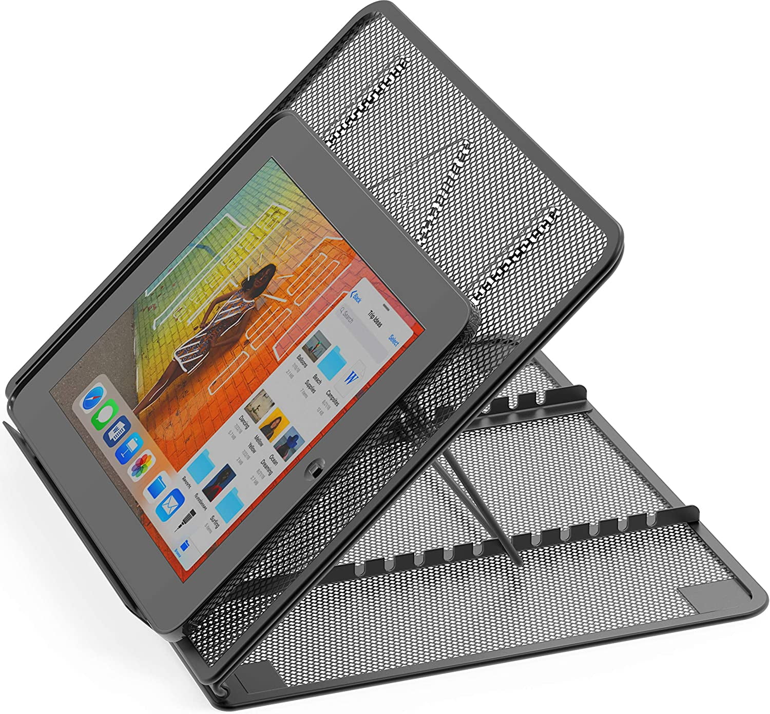 Mesh Laptop Stand with 11-Levels Adjustable Ventilated Computer Holder, Black