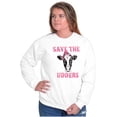thumbnail image 5 of Breast Cancer Awareness Save Udders Women Crewneck Sweatshirt Brisco Brands S, 5 of 6