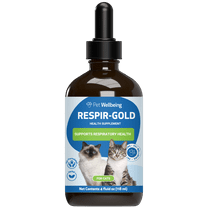 Pet Wellbeing Natural Cat Respiratory System Support Supplement, Respir-Gold 4oz (118ml)