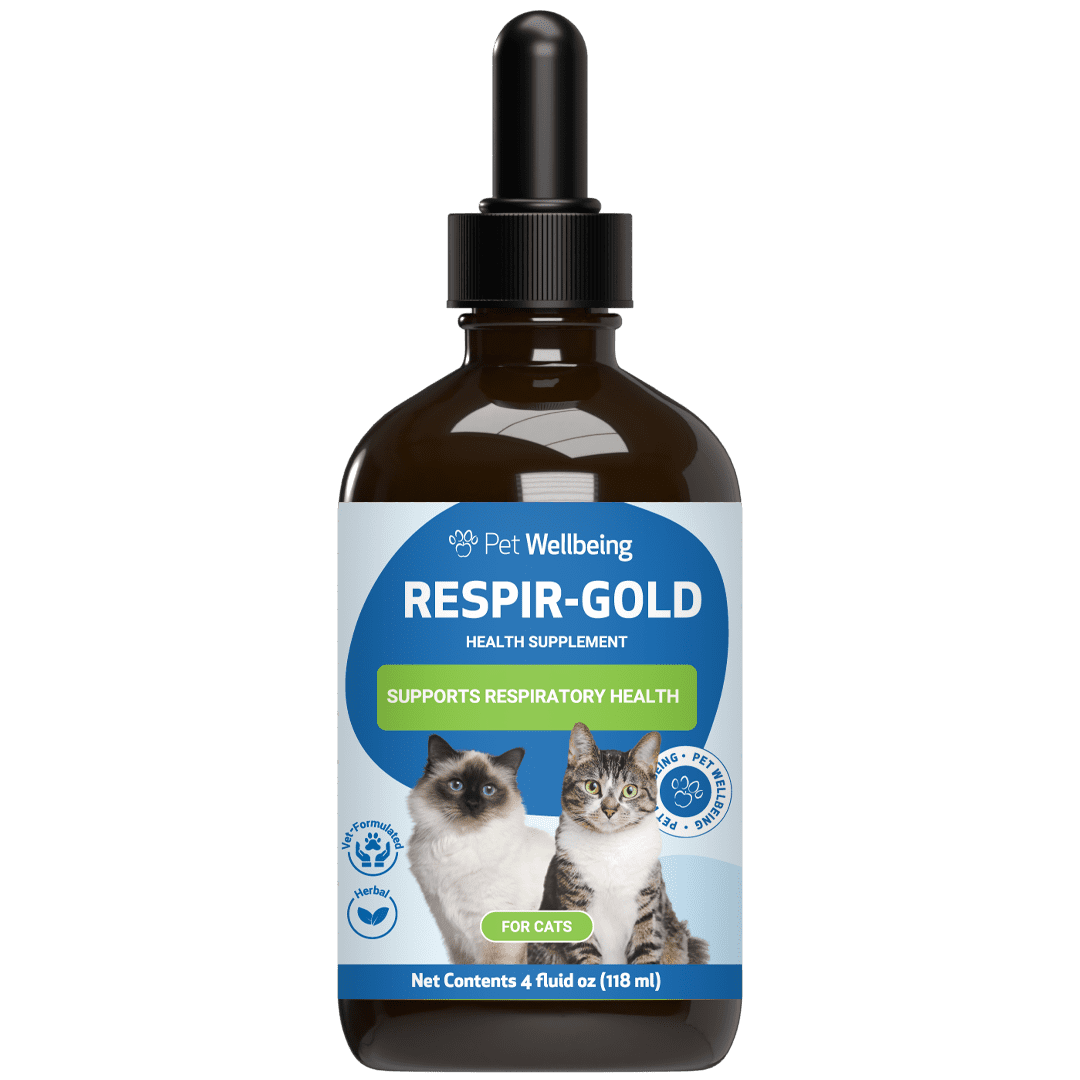 Pet Wellbeing Natural Cat Respiratory System Support Supplement, Respir-Gold 4oz (118ml)