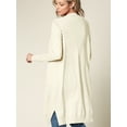 thumbnail image 4 of Made by Johnny Women's Essential Long Sleeve Solid Open Front Long Knited Cardigan Sweater with Pocket for Women S IVORY, 4 of 6