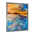 thumbnail image 2 of Designart 'Whirly Blue Waves Under Orange Sunset' Nautical & Coastal Framed Art Print, 2 of 4