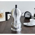 thumbnail image 2 of Alessi MDL02/6 B "Pulcina" Stove Top Espresso 6 Cup Coffee Maker in Aluminum Casting Handle And Knob in Pa, Black, 2 of 3