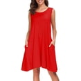 thumbnail image 1 of Robes T-Shirt Décontractées d'Été Sans Manches pour Femmes, Coupe Ample, Robe Débardeur de Plage, 1 of 7