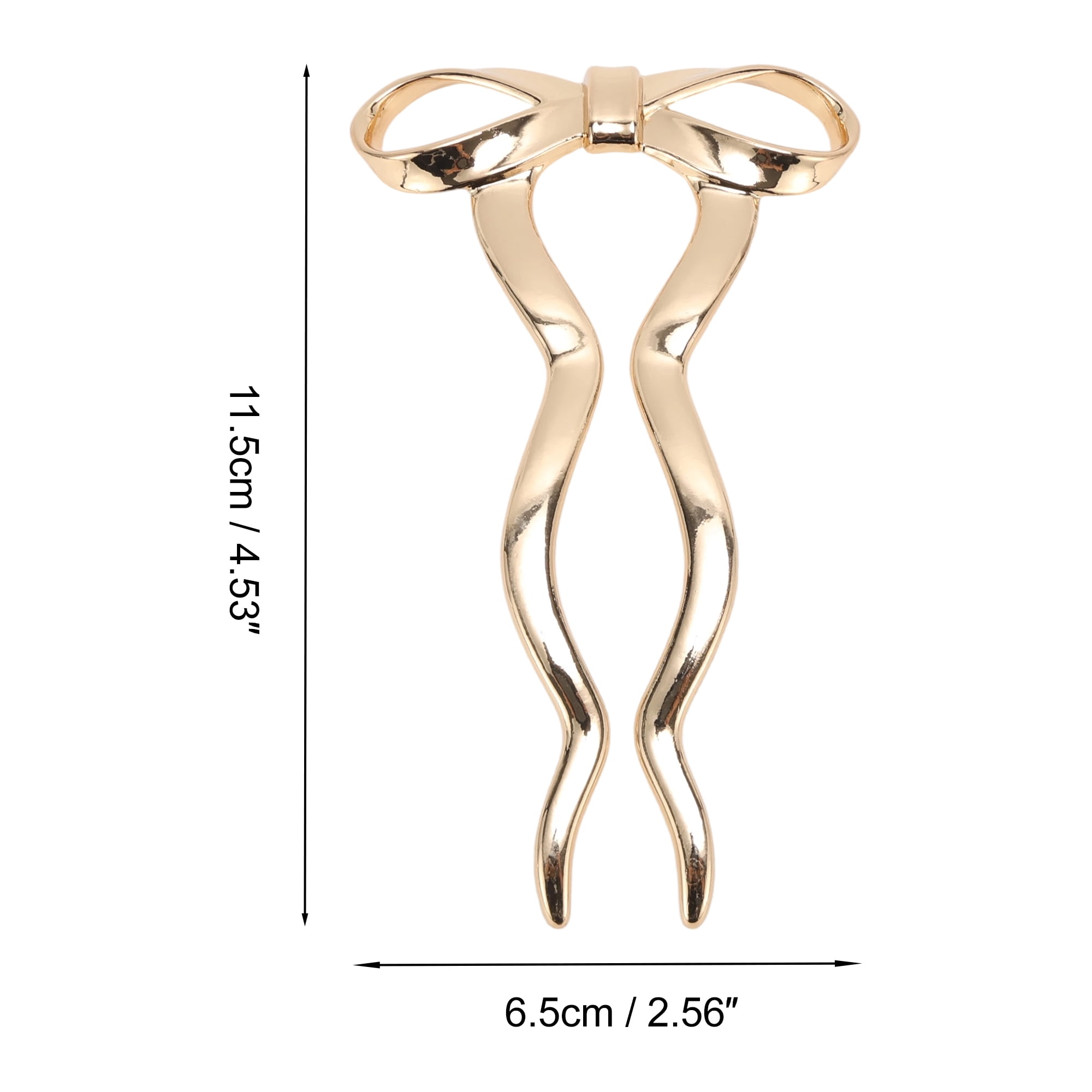 Unique Bargains U-shaped Bow Decorative Hairpin for Women 1 Pc Gold Tone