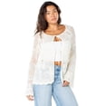 thumbnail image 6 of Celebrity Pink Women's Long Tie Front Crochet Cardigan, Sizes XS-XXXL, 6 of 7