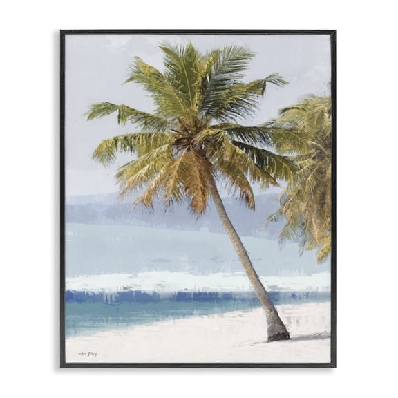 Stupell Industries Coastal Looming Palms on Shore Black Framed Giclee Art, 16 x 20, by Amber Sterling