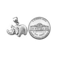 thumbnail image 3 of Rhodium Plated 925 Sterling Silver Rhinoceros Charm, 3 of 5