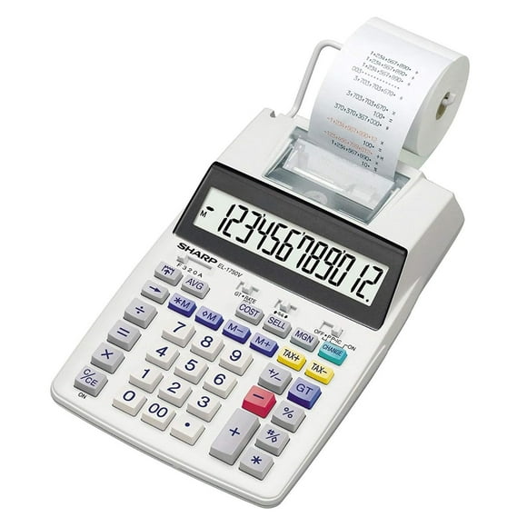 Calculadora de impresión Sharp SH-EL1750V con pantalla de 12 dígitos