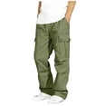 thumbnail image 5 of ATOGUTA Cargo Sweatpants for Boys Wide Leg School Uniform Pants Kids Elastic Waist Flowy Summer Beach Lounge Trousers with Pockets Size 7-16, Green, 5 of 7