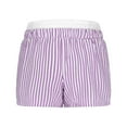 thumbnail image 5 of BiZtdJrK Womens Striped Boxer Shorts Comfy Breathable Pajama Shorts Elastic Waisted Baggy Casual Summer Shorts with Pockets Purple S, 5 of 8