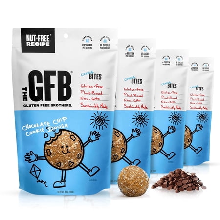 The GFB, The Gluten Free Brothers Chocolate Chip Cookie Dough, Nut Free, Protein Bites, 4 oz, 4 Count