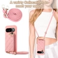 thumbnail image 4 of ELEHOLD Case for Google Pixel 9 Pro XL,Detachable Lanyard Crossbody Leather Wallet Case with Ring Holder & Mirror,Pink, 4 of 9