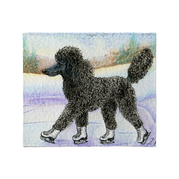 CafePress - Black Poodle Takes To The Ice Throw Blanket - Soft Fleece Throw Blanket, 50"x60" for All Ages