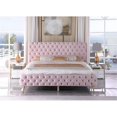thumbnail image 2 of Pemberly Row Modern / Contemporary Velvet Platform King Bed in Pink, 2 of 2
