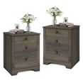 thumbnail image 2 of End Tables for Living Room, Set of 2 Grayish Brown Bedside Tables, Nightstands with 2 Drawers for Bedroom, 2 of 6