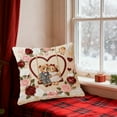 thumbnail image 4 of PuSpu Valentine's Day Decoration Valentines's Day Decorative Linen Pillows Cover With Graphic Print Cute Animals 18x18 Inches, 4 of 6