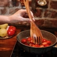 thumbnail image 2 of Juego de 4 cubiertos de madera para servir ensaladas, cuchara, tenedor, cuchara para revolver, 2 of 4