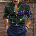 thumbnail image 2 of Mens Shirts Fashion Long Sleeve Digital Printing Shirts for Men Plus Size Lapel Collar Mens Dress Shirts Stylish Big & Tall Button Up Daily Hawiian Shirt for Men(Clearance-Sale,Purple,2XL), 2 of 5