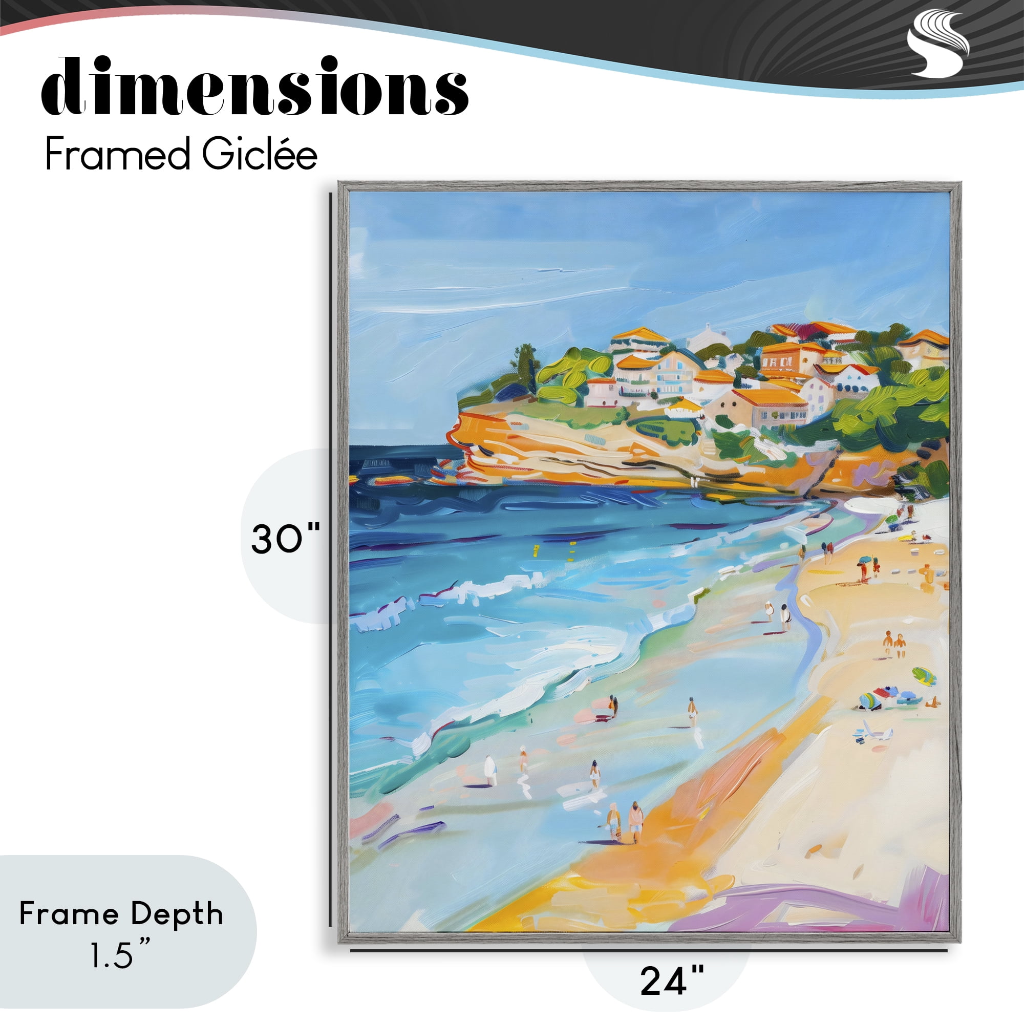 Stupell Industries Bondi Beach Cove Gray Framed Giclee Art, design by The Prints Vibe