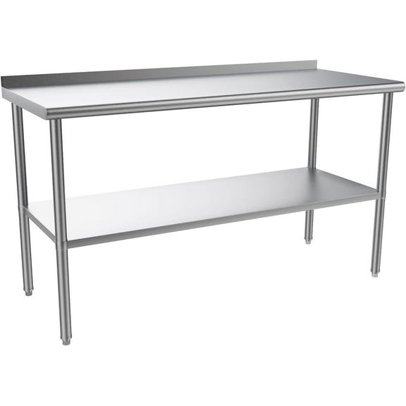 SEEKOL 60" x 24" Stainless Steel Prep & Work Table with Backsplash: Your Kitchen's Indispensable Workhorse