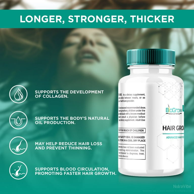 3 Pack) BioGrow Hair Growth Supplement, BioGrowRx Advanced Hair