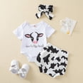 thumbnail image 2 of xiaxaixu Motif de Vache Manches Courtes Romper + Short + Bandeau, 2 of 9