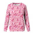 thumbnail image 4 of Luxalzxs Crewneck Sweatshirts Women Pink Ribbon Breast Cancer Sweatshirts Cancer Fight Awareness Shirt Pullover Hoodless Sweatshirt, 4 of 4
