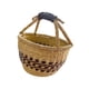 thumbnail image 4 of Cesta de picnic tejida de algas marinas, cesta de transporte con asa de cuero sintético, cesta para refrigerios Marrón, 4 of 9