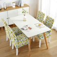 thumbnail image 3 of Lemon Lover Dining Chair Covers 4 Pack Lovely Yellow Fruit Theme Stretch Slipcovers Washable Removable Seat Protectors for Bright Kitchen or Modern Dining Room, 3 of 7