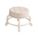 thumbnail image 4 of Taburete redondo con ruedas y polea, asiento de cuero sintético acolchado, portátil y resistente. Blanco, 4 of 9