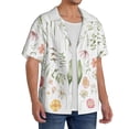 thumbnail image 2 of Pofeuu Wildflower Watercolor 2 Print Mens Casual Short Sleeve Shirts Beach Summer Spread Collar Pocket Tops Men's Casual Short-sleeved Shirt-Large, 2 of 5