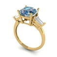 thumbnail image 2 of Clara Pucci 14K Yellow Gold 3ct BlueMoissanite Three-Stone Ring for Women, 2 of 7