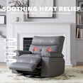 thumbnail image 3 of Bingirl 27-Inch Oversized Manual Recliner Chair for Adults: Pu Leather Lounge Chair with 1.5x Thick Foam Padding (Grey), 3 of 8