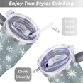 thumbnail image 5 of Light Gray White Snowflakes 40 Oz Tumbler with Handle Lid and Straw Stainless Steel Double Walled Vacuum Insulated Cup Merry Christmas Gifts Tumbler for Women Men Friends Outdoor Indoor, 5 of 6
