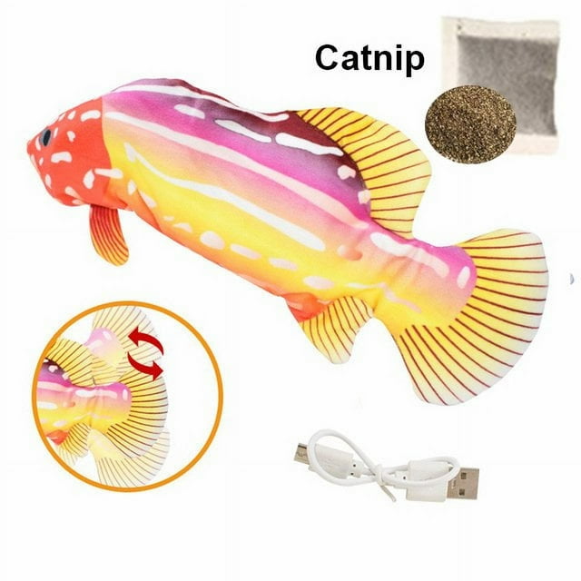 EIMELI Chat Jouet Poisson USB Électrique Simulation de Charge Poisson Cataire Chat Chat Mâcher Morsure Jouets Interactifs Chat Dropshiping Disquette Wagging Poisson